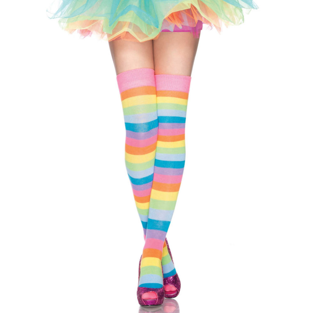 Leg Avenue - Rainbow Oberschenkelhohe Strümpfe - Regenbogen